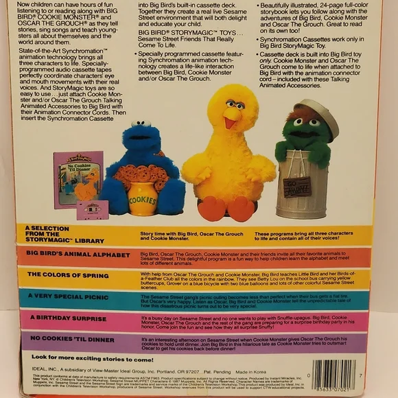 1986 Ideal Big Bird StoryMagic  Storybook & Cassette Tape - A Birthday Surprise - Picture 5 of 16